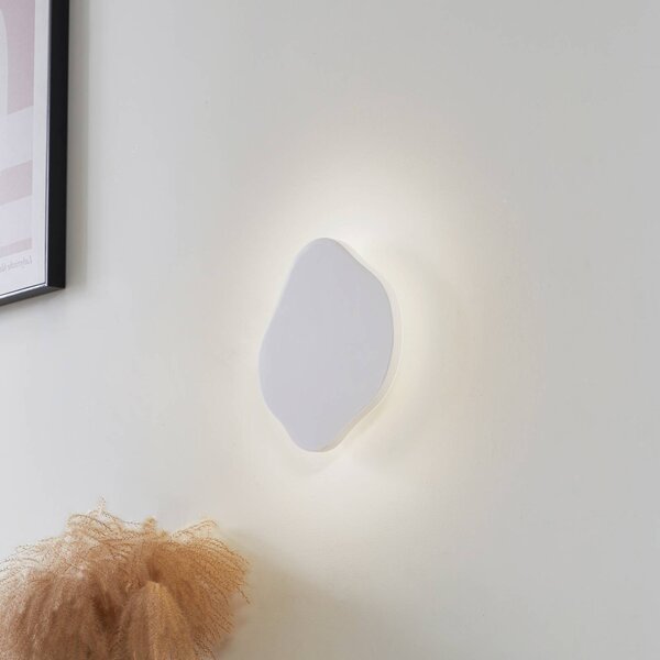 Lindby LED fali világítás Nielson, fehér, gipsz, 30 x cm, dimmelhető, Fehér / opál, Nappali / Étkező, Gipsz / agyag, Modern