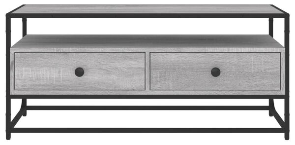 Szürke sonoma színű szerelt fa TV-szekrény 100 x 35 x 45 cm