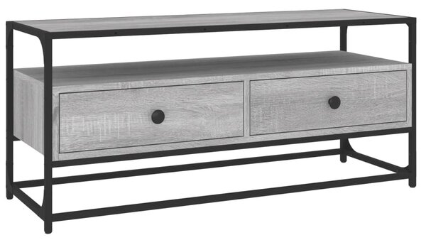 Szürke sonoma színű szerelt fa TV-szekrény 100 x 35 x 45 cm