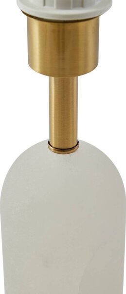 Lindby asztali lámpa alabástrom, fehér/arany, Ø 30 cm, márvány, E27, Fehér / opál, Nappali / Étkező, Textil / szövet / selyem, Skandináv