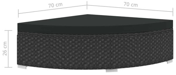 VidaXL Polyrattan Kerti Ülőgarnitúra - 6 részes - Fekete