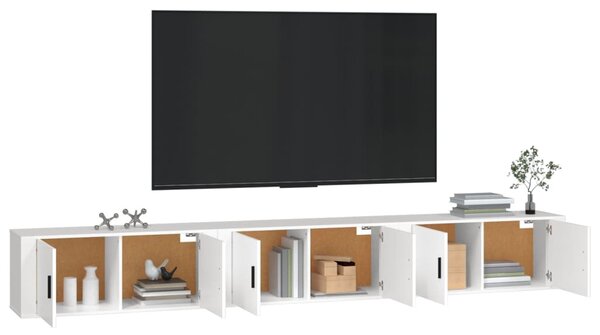 3 db fehér falra szerelhető TV-szekrény 100 x 34,5 x 40 cm