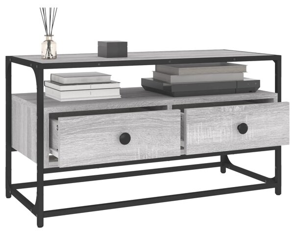 Szürke sonoma színű szerelt fa TV-szekrény 80x35x45 cm