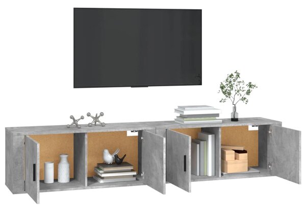 2 db betonszürke fali TV-szekrény 100 x 34,5 x 40 cm