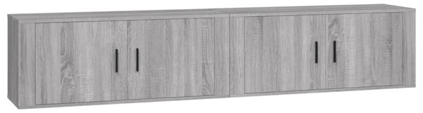 2 db szürke sonoma falra szerelhető TV-szekrény 100x34,5x40 cm