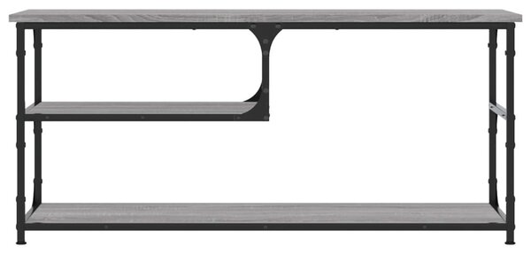 Szürke sonoma színű szerelt fa és acél TV-szekrény 103x38x46,5