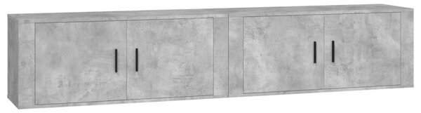 2 db betonszürke fali TV-szekrény 100 x 34,5 x 40 cm