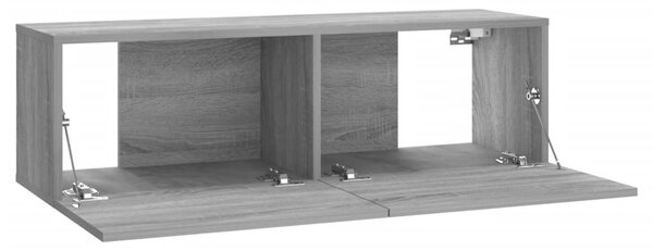 Szürke sonoma színű szerelt fa TV-szekrény 100 x 30 x 30 cm