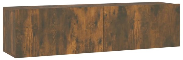 Füstös tölgy színű szerelt fa fali TV-szekrény 120 x 30 x 30 cm