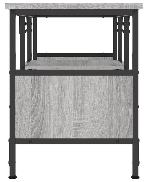 Szürke sonoma színű szerelt fa és vas TV-szekrény 100x35x45 cm
