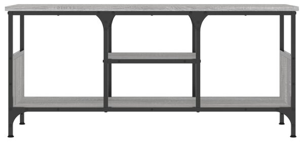 Szürke sonoma színű szerelt fa és vas TV-szekrény 100x35x45 cm