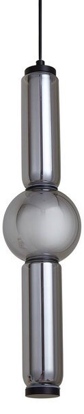 Lucande LED lógó világítás Savete, füstszürke, üveg, Ø 12 cm, Alu / szürke / cink, Nappali / Étkező, Üveg, Modern