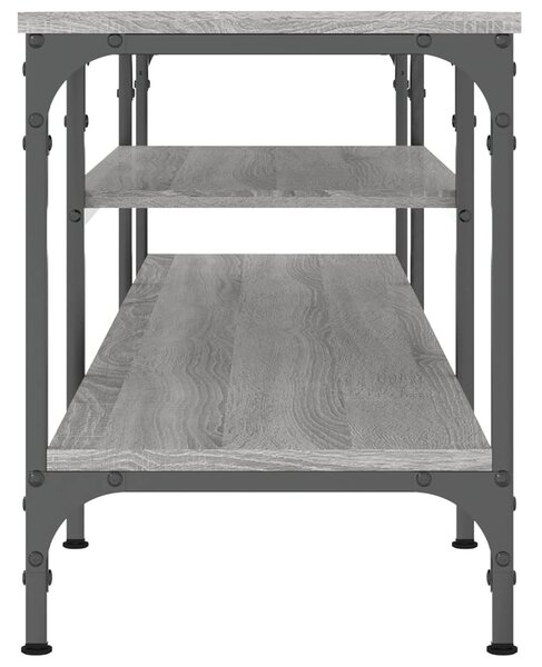 Szürke sonoma színű szerelt fa és vas TV-szekrény 161x35x45 cm