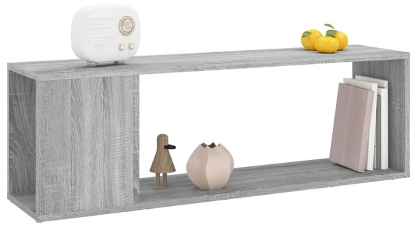 Szürke sonoma színű szerelt fa TV-szekrény 100x24x32 cm
