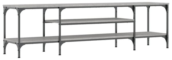 Szürke sonoma színű szerelt fa és vas TV-szekrény 161x35x45 cm
