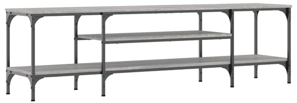 Szürke sonoma színű szerelt fa és vas TV-szekrény 161x35x45 cm