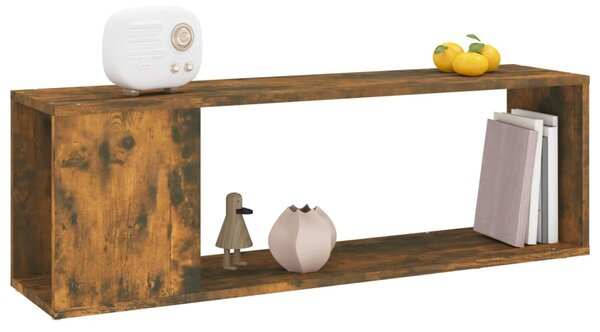 Füstös tölgy színű szerelt fa fali TV-szekrény 100 x 24 x 32 cm