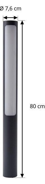 Lucande LED-es útvilágító lámpa Tuberia, antracit, fém, 80 cm, Fekete, Alumínium, Modern