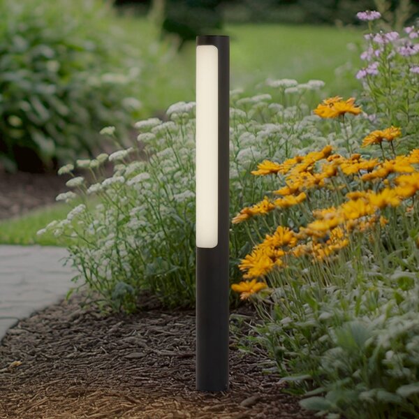 Lucande LED-es útvilágító lámpa Tuberia, antracit, fém, 80 cm, Fekete, Alumínium, Modern