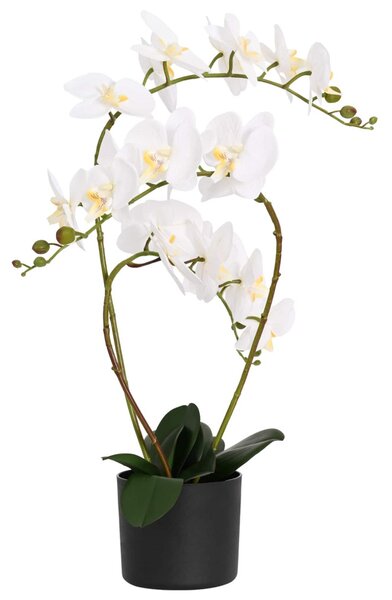 Mesterséges orchidea növény cserépben Fehér 45 x 15 x 65 cm