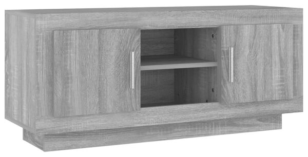 Szürke sonoma színű szerelt fa TV-szekrény 102x35x45 cm