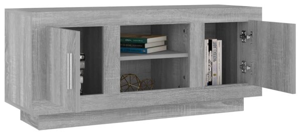 Szürke sonoma színű szerelt fa TV-szekrény 102x35x45 cm
