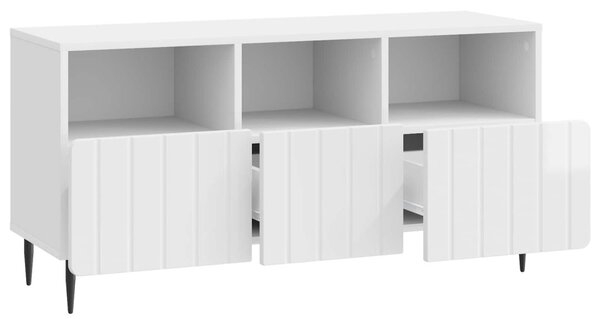 TV szekrény Magasfényű Fehér 102 x 34,5 x 50 cm Szerelt Fa