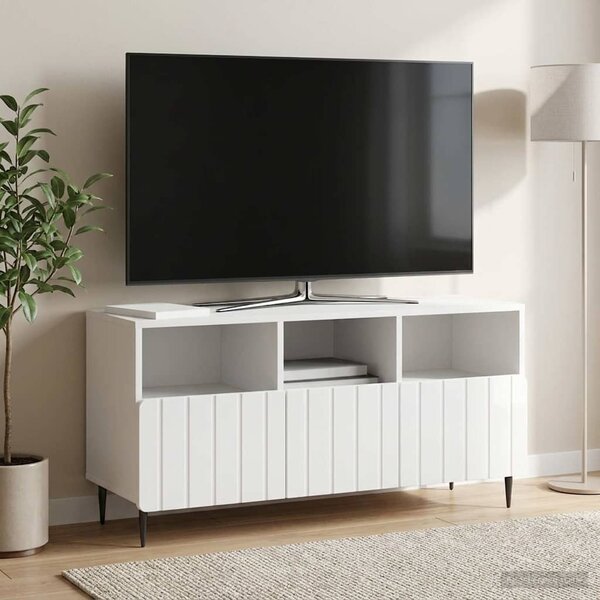 TV szekrény Magasfényű Fehér 102 x 34,5 x 50 cm Szerelt Fa