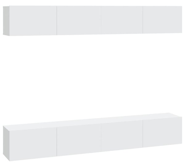 4 db fehér fali TV-szekrény 100 x 30 x 30 cm