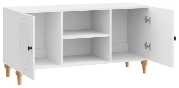 TV szekrény Magasfényű Fehér 102 x 34,5 x 50 cm Szerelt Fa