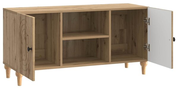 TV szekrény 102 x 34,5 x 50 cm Kézműves Tölgy Szerelt Fa