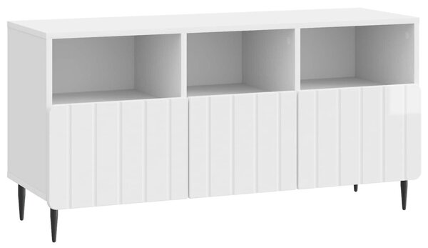 TV szekrény Magasfényű Fehér 102 x 34,5 x 50 cm Szerelt Fa