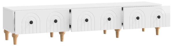 TV szekrény Magasfényű Fehér 147 x 34,5 x 30 cm Szerelt Fa
