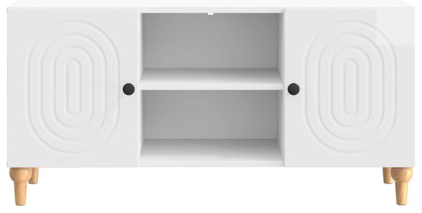TV szekrény Magasfényű Fehér 102 x 34,5 x 50 cm Szerelt Fa