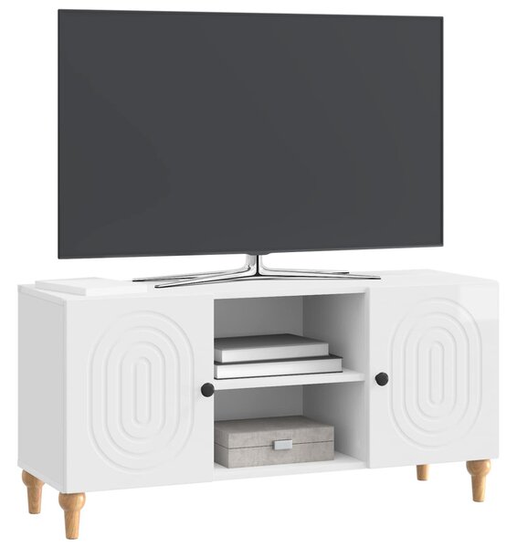 TV szekrény Magasfényű Fehér 102 x 34,5 x 50 cm Szerelt Fa
