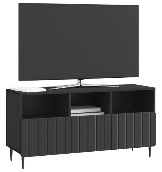 TV szekrény fiókkal Fekete 102 x 34,5 x 50 cm Szerelt Fa