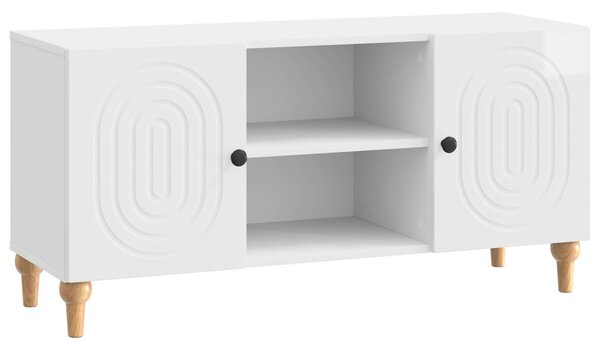 TV szekrény Magasfényű Fehér 102 x 34,5 x 50 cm Szerelt Fa