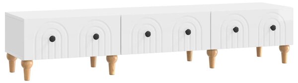 TV szekrény Magasfényű Fehér 147 x 34,5 x 30 cm Szerelt Fa