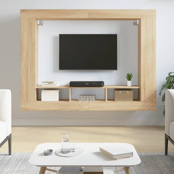 Sonoma tölgyszínű szerelt fa TV-szekrény 152x22x113 cm