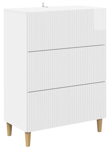 Fiókos szekrény Magasfényű Fehér 66 x 34,5 x 90 cm Szerelt Fa