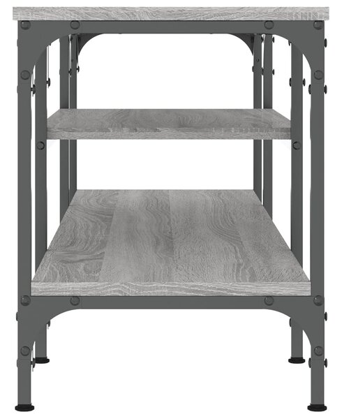 Szürke sonoma színű szerelt fa és vas TV-szekrény 121x35x45 cm