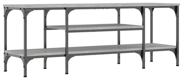 Szürke sonoma színű szerelt fa és vas TV-szekrény 121x35x45 cm