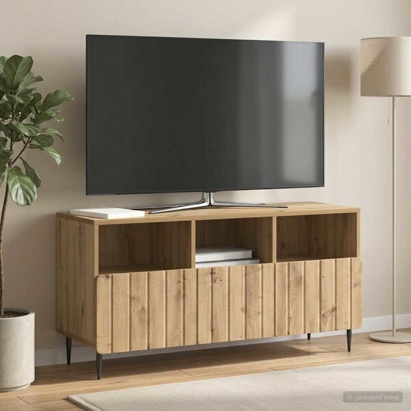 TV szekrény 102 x 34,5 x 50 cm Kézműves Tölgy Szerelt Fa
