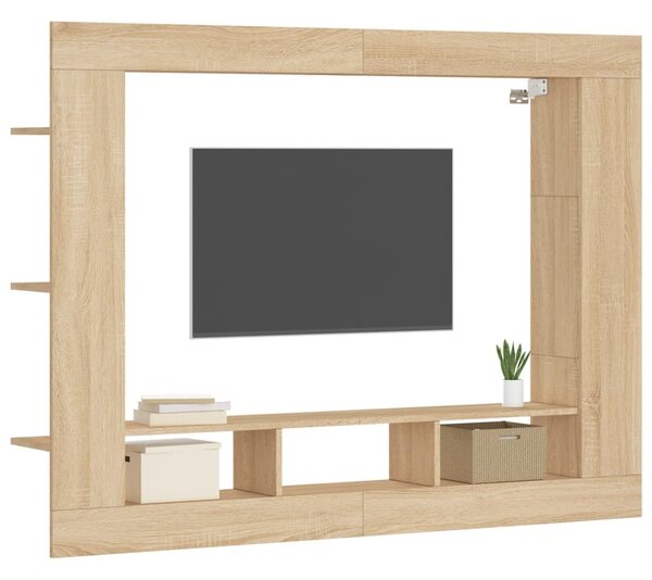 Sonoma tölgyszínű szerelt fa TV-szekrény 152x22x113 cm