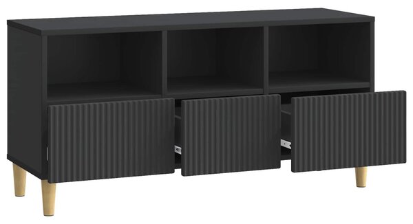 TV szekrény fiókkal Fekete 102 x 34,5 x 50 cm Szerelt Fa