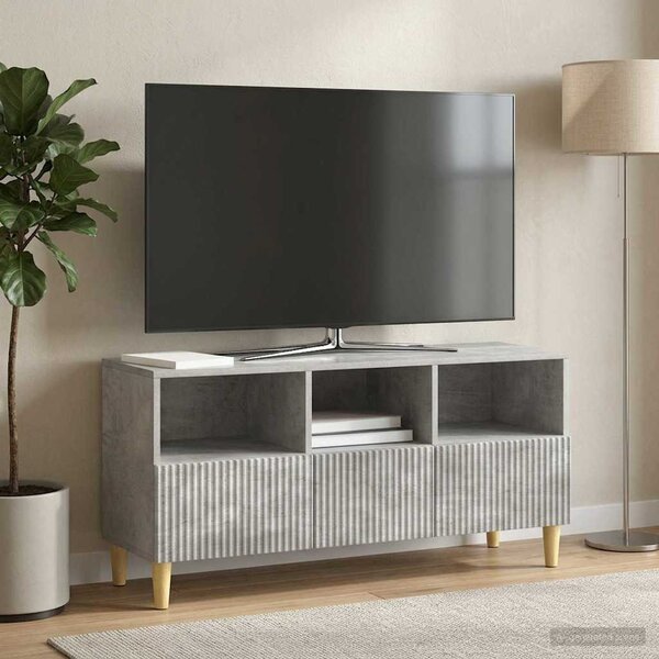 TV szekrény fiókkal Betonszürke 102 x 34,5 x 50 cm Szerelt Fa