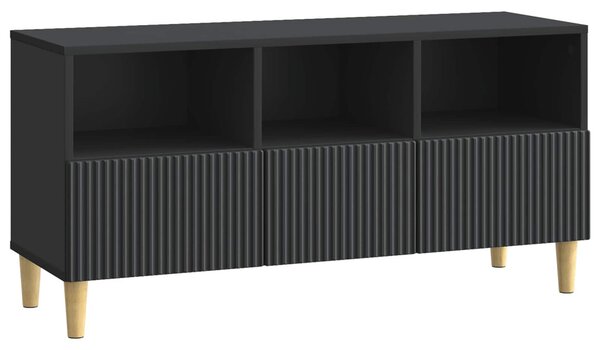 TV szekrény fiókkal Fekete 102 x 34,5 x 50 cm Szerelt Fa
