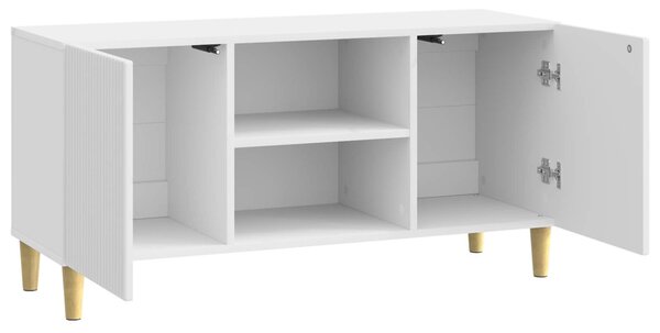 TV szekrény Magasfényű Fehér 102 x 34,5 x 50 cm Szerelt Fa