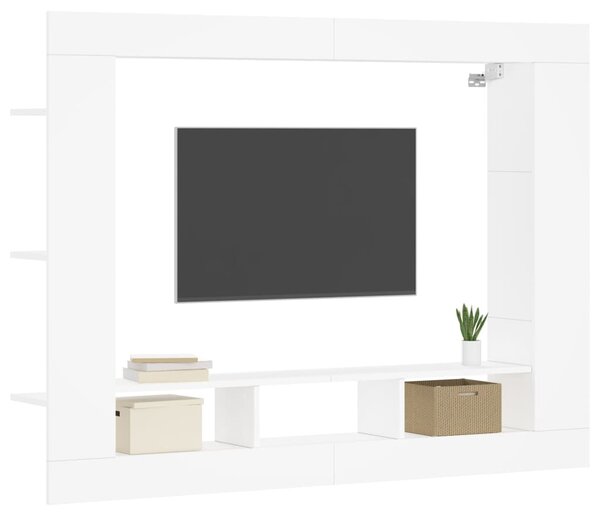 Fehér szerelt fa TV-szekrény 152 x 22 x 113 cm