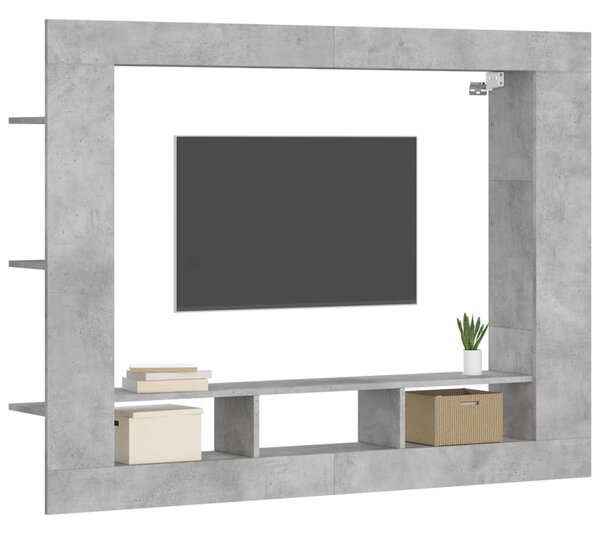Betonszürke szerelt fa TV-szekrény 152x22x113 cm